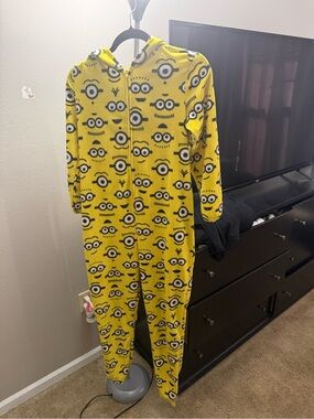 Minions Yellow Fleece One-Piece Hooded Pajama